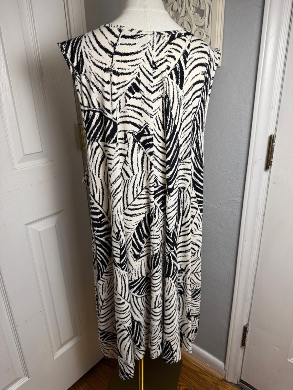 Cynthia Rowley 3X Tropical Palm Print Stretch Swing Dress Resort Chic - Picture 4 of 9